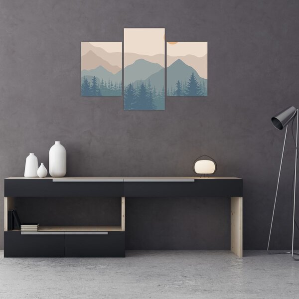 Slika - Tirkizne planine N⁰1 (90x60 cm)