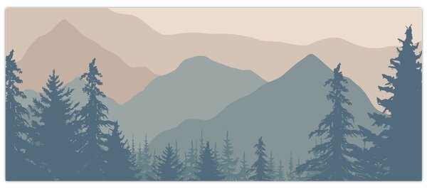 Slika - Tirkizne planine N⁰2 (120x50 cm)