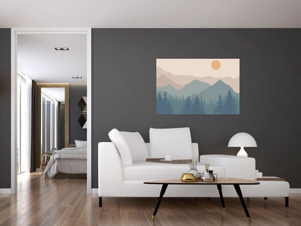 Slika - Tirkizne planine N⁰1 (90x60 cm)