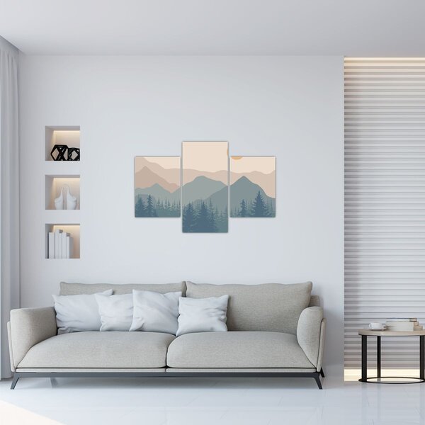Slika - Tirkizne planine N⁰1 (90x60 cm)