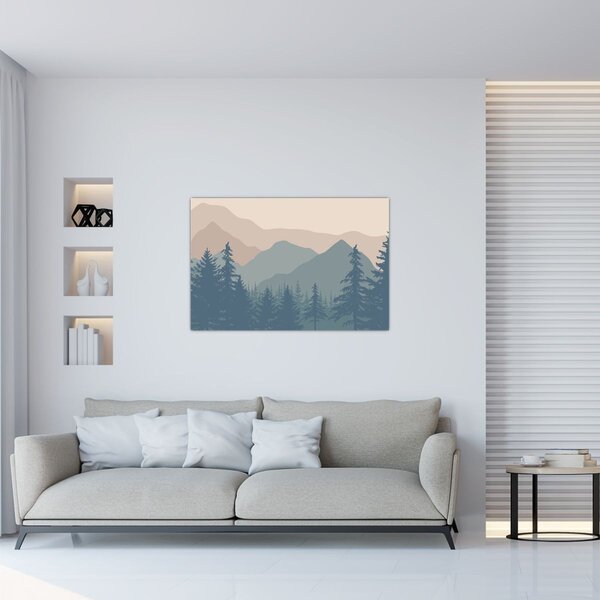 Slika - Tirkizne planine N⁰2 (90x60 cm)