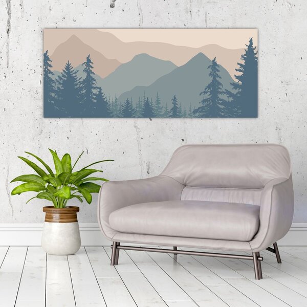 Slika - Tirkizne planine N⁰2 (120x50 cm)