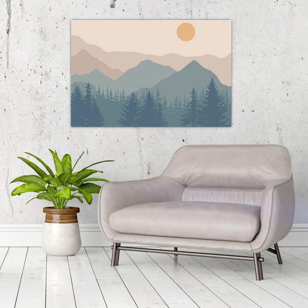 Slika - Tirkizne planine N⁰1 (90x60 cm)