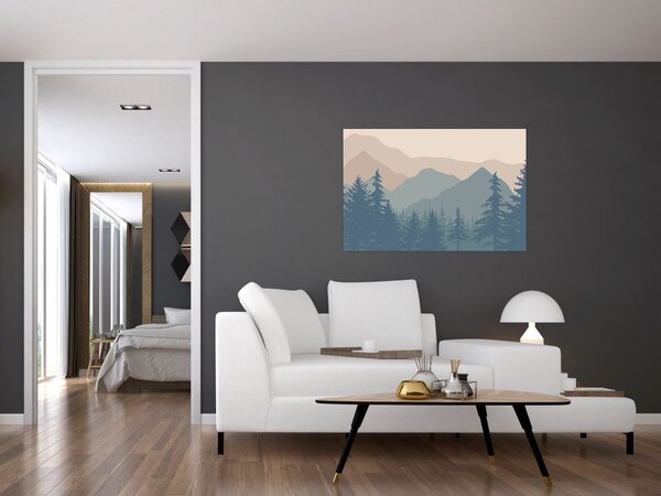 Slika - Tirkizne planine N⁰2 (90x60 cm)