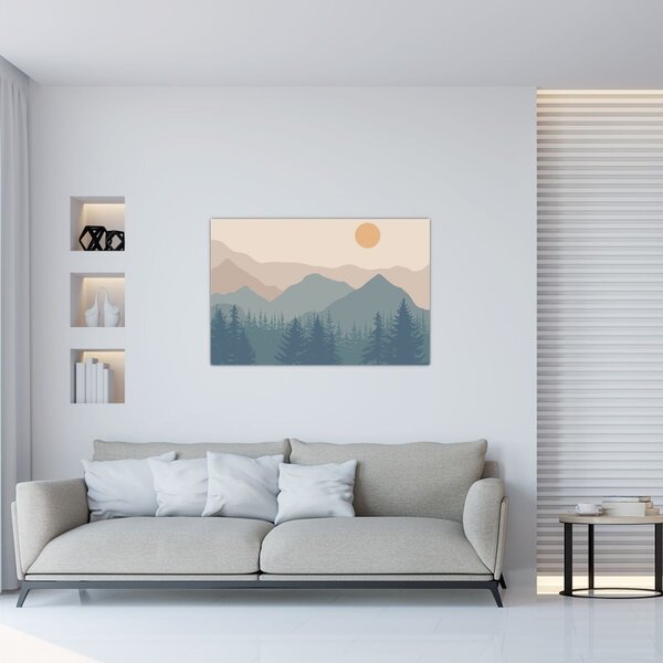 Slika - Tirkizne planine N⁰1 (90x60 cm)
