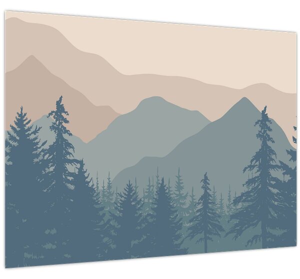 Slika - Tirkizne planine N⁰2 (70x50 cm)