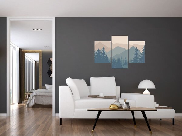 Slika - Tirkizne planine N⁰2 (90x60 cm)