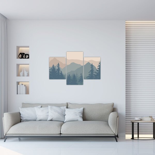 Slika - Tirkizne planine N⁰2 (90x60 cm)