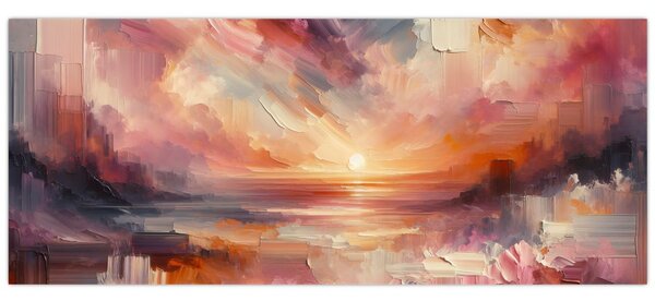 Slika - Oslikani rumenocrveni oblaci (120x50 cm)