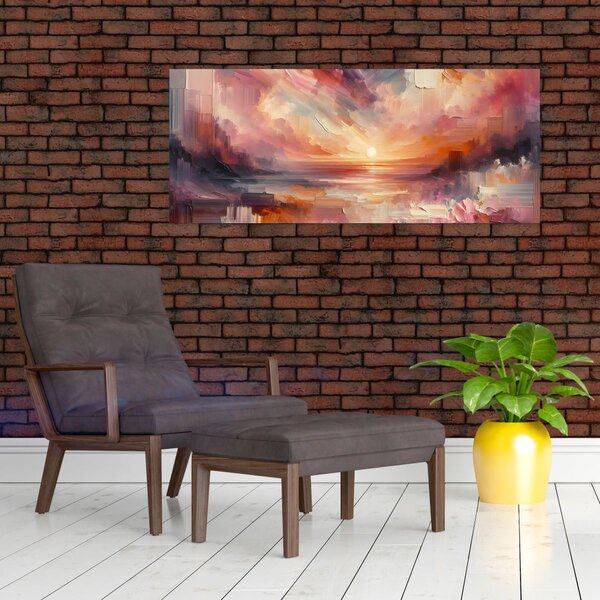 Slika - Oslikani rumenocrveni oblaci (120x50 cm)