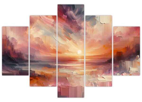 Slika - Oslikani rumenocrveni oblaci (150x105 cm)