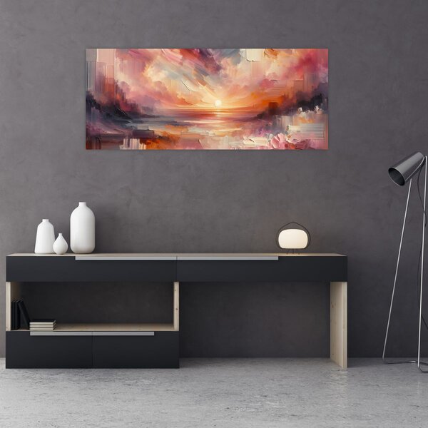 Slika - Oslikani rumenocrveni oblaci (120x50 cm)