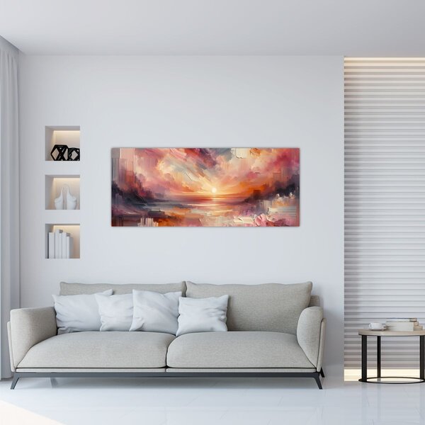 Slika - Oslikani rumenocrveni oblaci (120x50 cm)