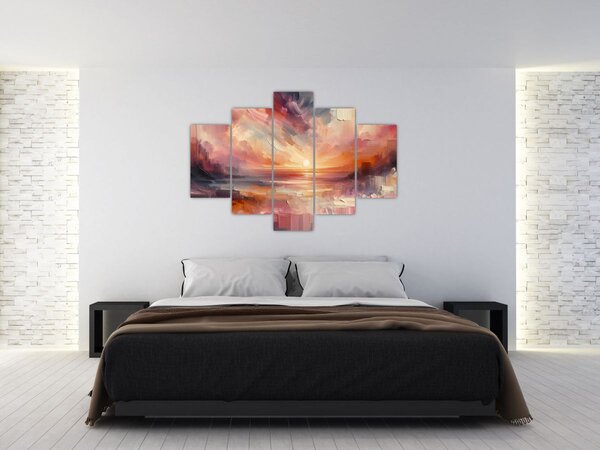 Slika - Oslikani rumenocrveni oblaci (150x105 cm)