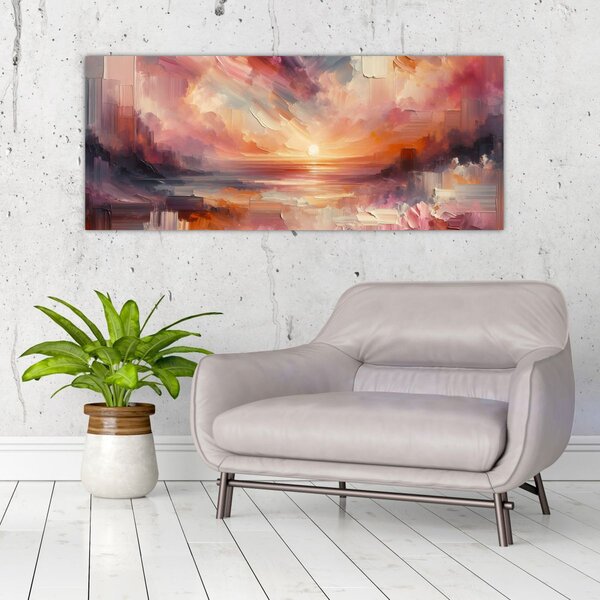 Slika - Oslikani rumenocrveni oblaci (120x50 cm)