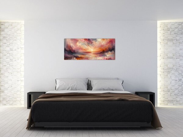 Slika - Oslikani rumenocrveni oblaci (120x50 cm)