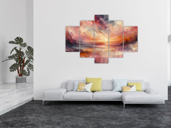 Slika - Oslikani rumenocrveni oblaci (150x105 cm)