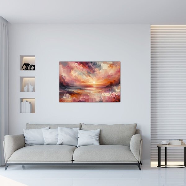 Slika - Oslikani rumenocrveni oblaci (90x60 cm)