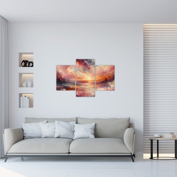 Slika - Oslikani rumenocrveni oblaci (90x60 cm)