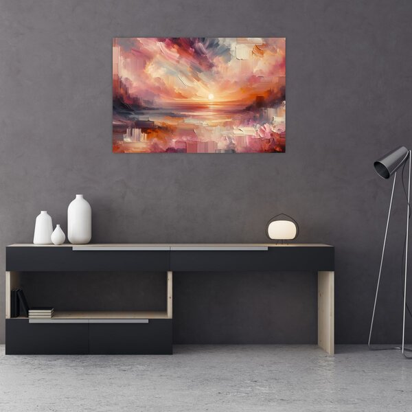 Slika - Oslikani rumenocrveni oblaci (90x60 cm)