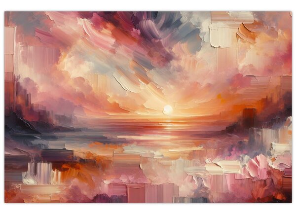 Slika - Oslikani rumenocrveni oblaci (90x60 cm)