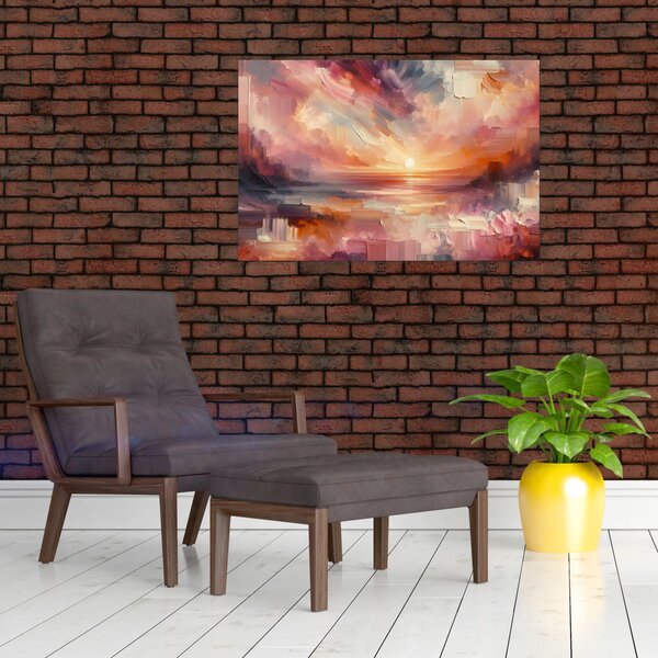 Slika - Oslikani rumenocrveni oblaci (90x60 cm)