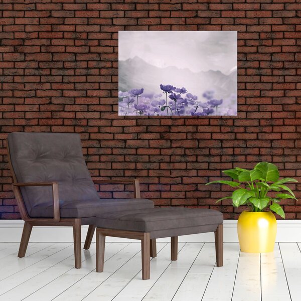Slika - Ljubičasto cvijeće u planinama (70x50 cm)