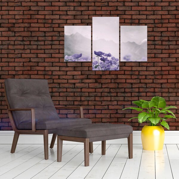 Slika - Ljubičasto cvijeće u planinama (90x60 cm)