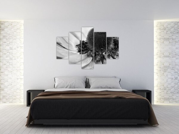 Slika - Cvijet u crno-bijeloj boji (150x105 cm)