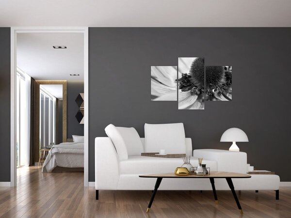 Slika - Cvijet u crno-bijeloj boji (90x60 cm)