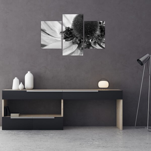 Slika - Cvijet u crno-bijeloj boji (90x60 cm)