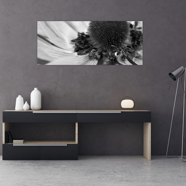 Slika - Cvijet u crno-bijeloj boji (120x50 cm)