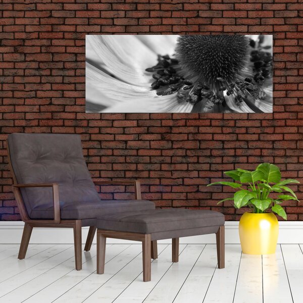 Slika - Cvijet u crno-bijeloj boji (120x50 cm)
