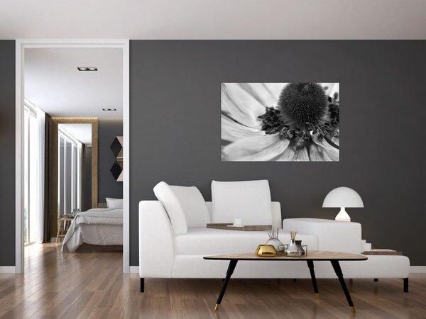 Slika - Cvijet u crno-bijeloj boji (90x60 cm)