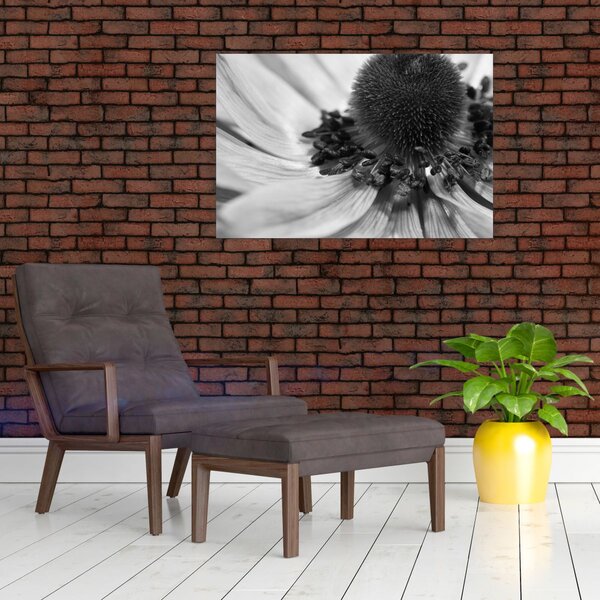 Slika - Cvijet u crno-bijeloj boji (90x60 cm)