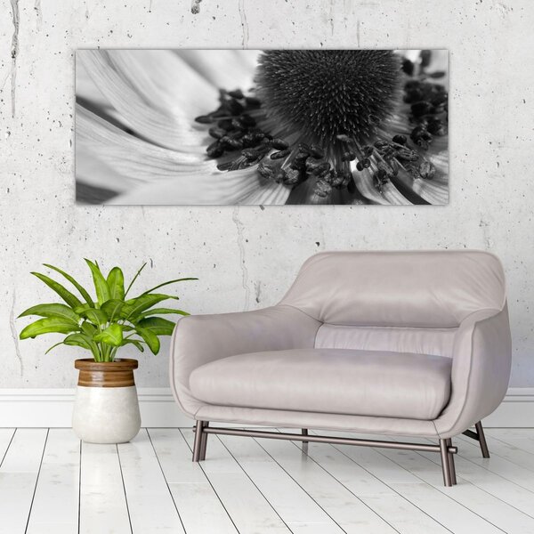 Slika - Cvijet u crno-bijeloj boji (120x50 cm)