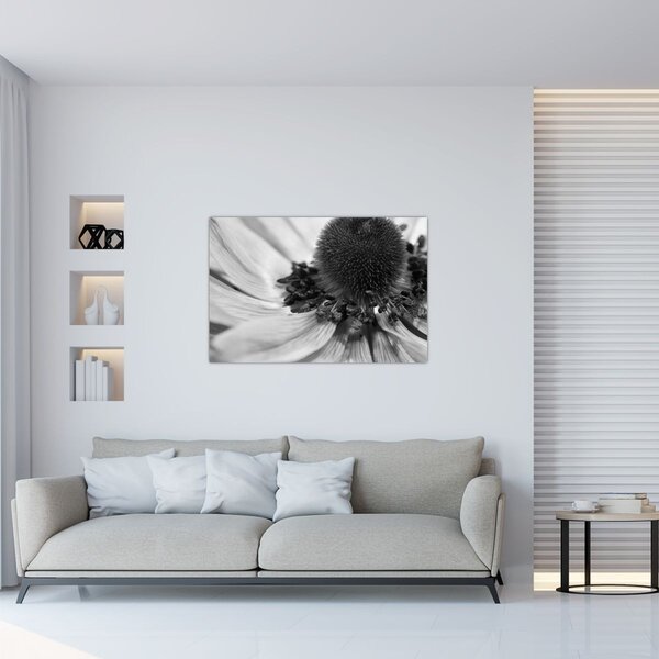 Slika - Cvijet u crno-bijeloj boji (90x60 cm)