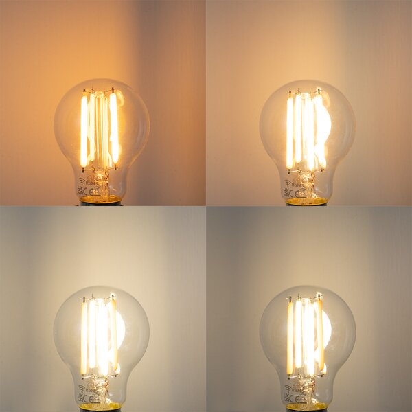 Set od 5 pametnih E27 prigušivih LED žarulja u Kelvinu A60 prozirne 7W 806 lm 1800-3000K