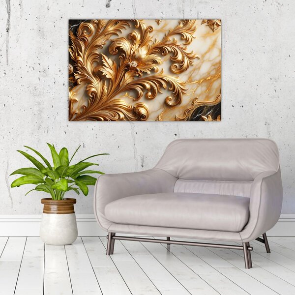 Slika - Mramor sa zlatom (90x60 cm)
