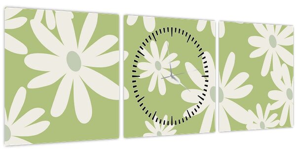 Slika - Hipiji, zeleno cvijeće N⁰1 (sa satom) (90x30 cm)