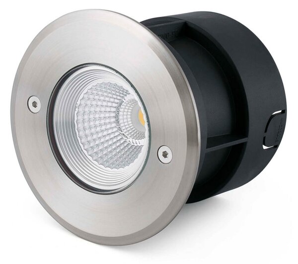 FARO BARCELONA Kut snopa 60° - LED ugradbeni podni spot Suria-3, Sivo, Metal, Okrugla ugradna svjetla