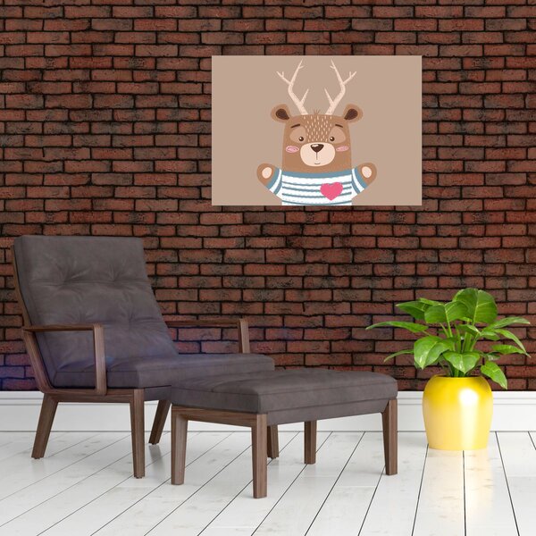 Slika - Jelen u prugastoj košulji (70x50 cm)