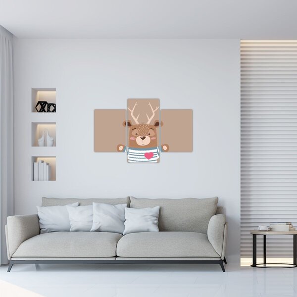 Slika - Jelen u prugastoj košulji (90x60 cm)
