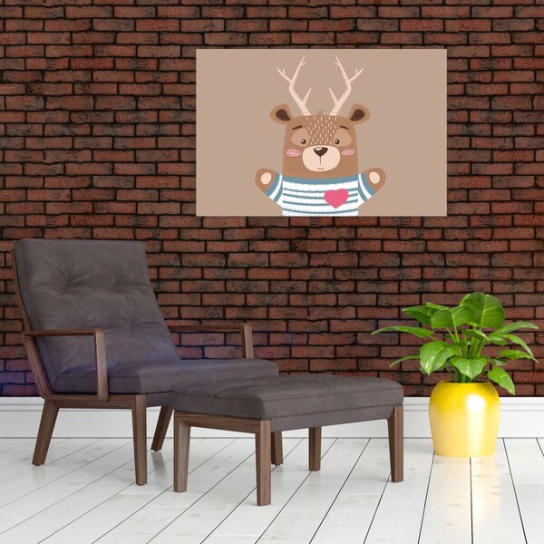 Slika - Jelen u prugastoj košulji (90x60 cm)