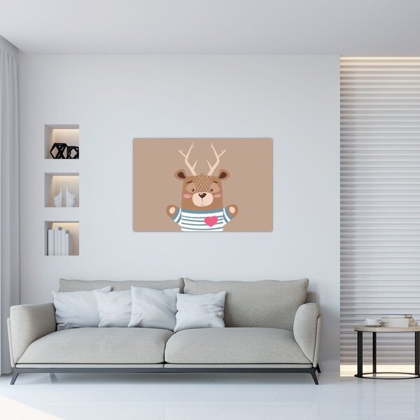 Slika - Jelen u prugastoj košulji (90x60 cm)