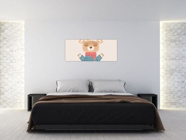 Slika - Bež medo s krunom (120x50 cm)
