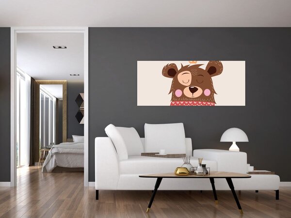 Slika - Medo s crvenim šalom (120x50 cm)