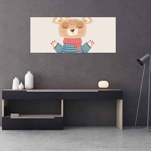 Slika - Bež medo s krunom (120x50 cm)