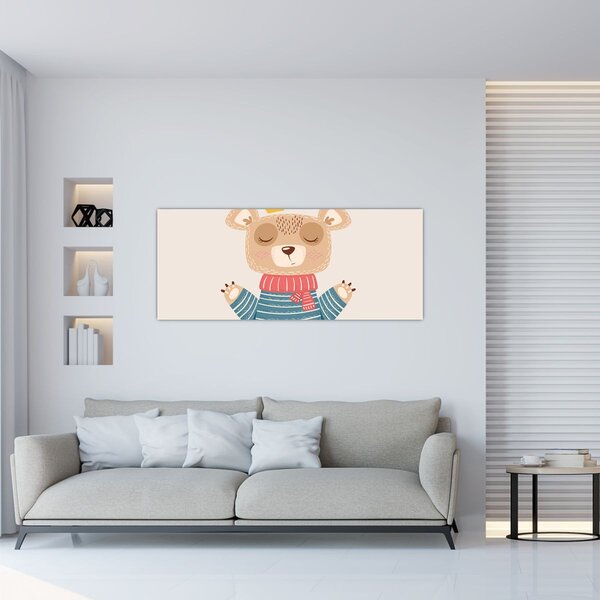 Slika - Bež medo s krunom (120x50 cm)
