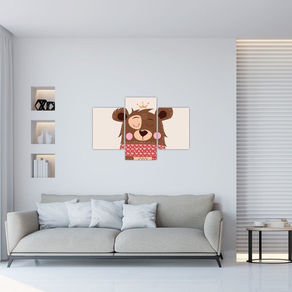 Slika - Medo s crvenim šalom (90x60 cm)